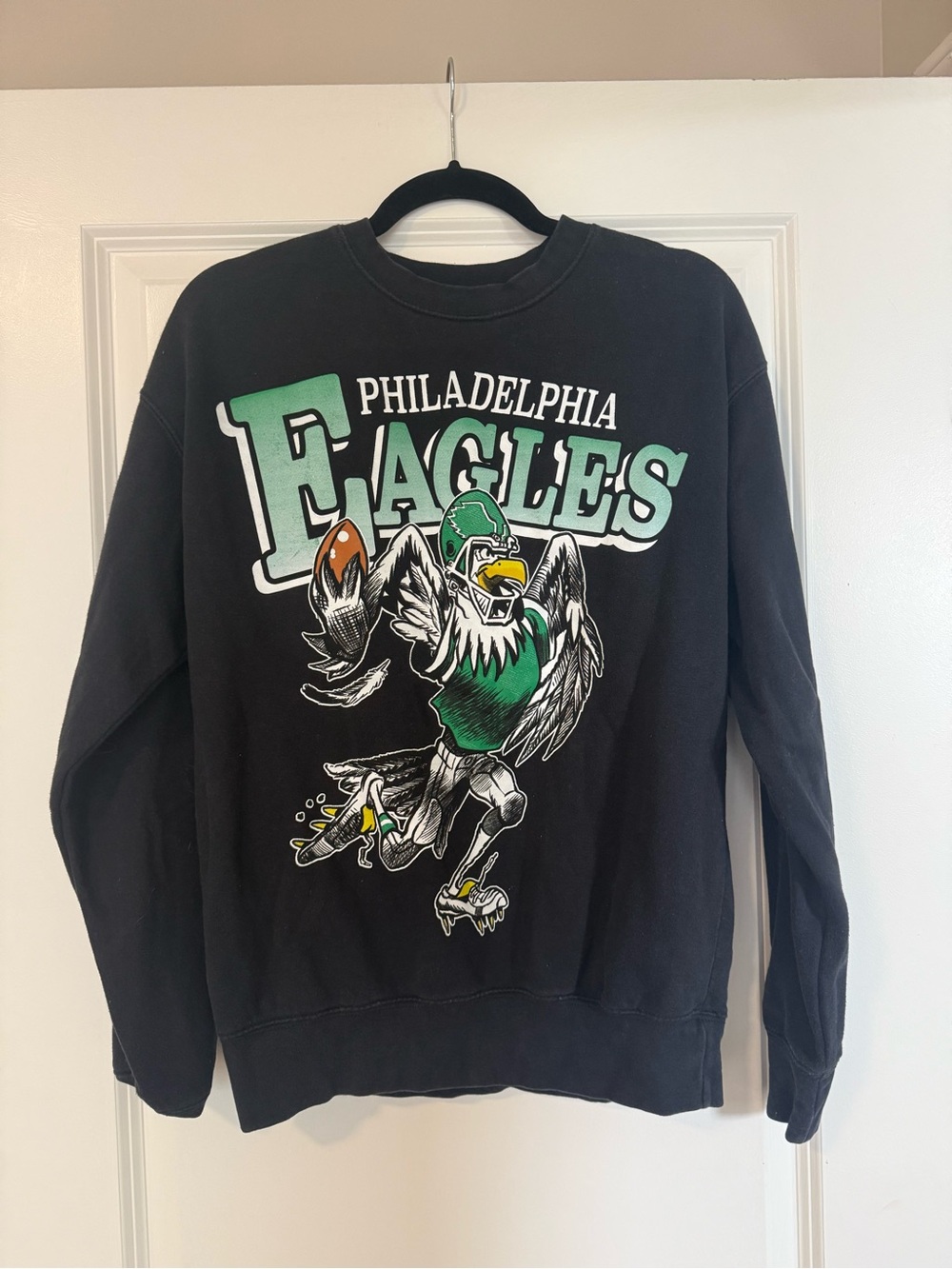 Mitchell & Ness Philadelphia Eagles Black Graphic Crewneck Sweatshirt
